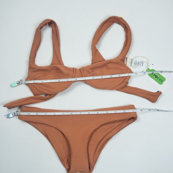 LSPACE Pointelle Rib Nikita Top & Sandy Bottom Classic Bikini Set Size XS Sienna - Picture 5 of 14
